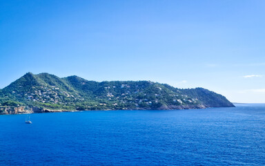 Yacht on coast of Mallorca.