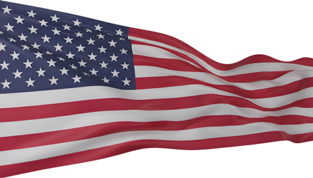 Star-Spangled Banner in the Wind: A close-up shot of the American flag fluttering proudly in the breeze, with its iconic stars and stripes.