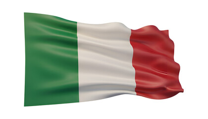 Obraz premium Italian Pride: The flag of Italy flutters proudly, its vibrant green, white, and red stripes symbolizing the nation's rich history, culture, and enduring spirit.