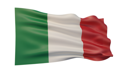 Italian Pride: The flag of Italy flutters proudly, its vibrant green, white, and red stripes symbolizing the nation's rich history, culture, and enduring spirit.