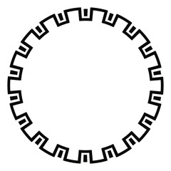 African tribal-themed circular frame featuring bold geometric patterns, ideal for cultural design projects.