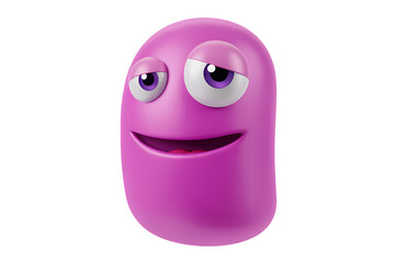 Fototapeta premium Goofy purple cartoon character with big eyes and a cheerful grin.