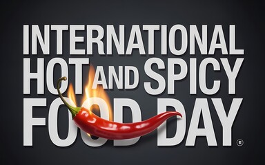 International hot and spicy food day celebration with a fiery chili pepper