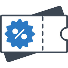 Gift Voucher Dual Tone Icon &ndash; Coupon, Discount, and Reward Symbol