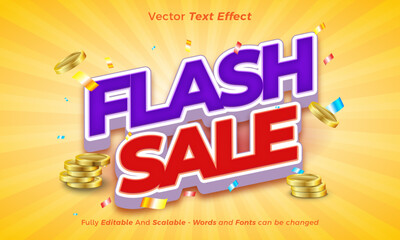 Modern flash sale promotion 3d editable text effect template
