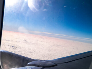 View from a plane window.