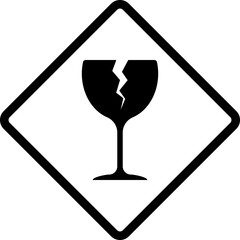 vector illustration of a fragile sign