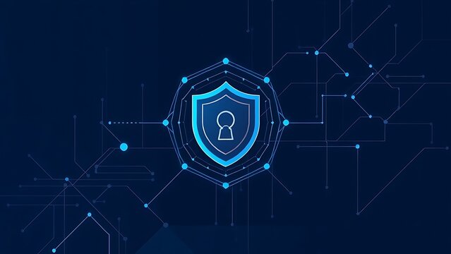 chelation. Abstract geometric patterns and shield symbols representing digital security concept. product launch decks, UI/UX mockups, designed for product launches and innovation pitches.