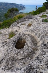 View of rocks in Gargano National Park, Italy, Europe. 