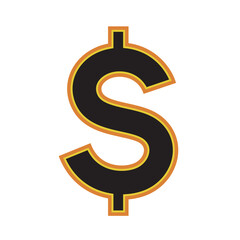 Naklejka premium Simbol dolar Stock Illustration, Us dollar symbol in 2d, Symbol of American Dollar,