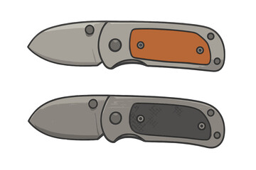 Pair of closed tactical folding knives featuring different handle scale designs