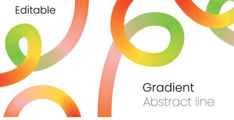 Colorful Gradient Abstract Line on White Background – Modern Flow Wave Design for Minimal Posters and Branding