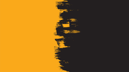 A yellow background divided in half by a black brush stroke in an uneven and disorderly manner.