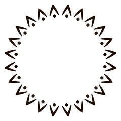 A circular tribal frame inspired by african motifs, perfect for creative and decorative projects.