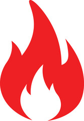 A stylized red flame icon with pointed tips on a white background, conveying a sense of heat or urgency in a simple, graphic style.