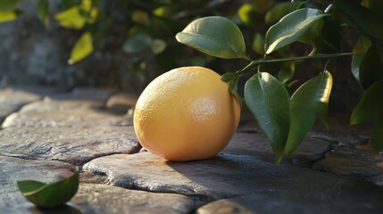 Vibrant Grapefruit on Stone Surface