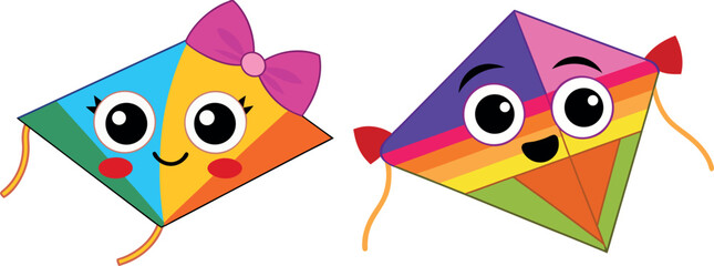 colorful kite illustration, cute cartoon kite, rainbow kite art, festival kite vector, kids kite drawing, flying kite cartoon, outdoor fun artwork, happy kite design, hand drawn kite art, playful sky 