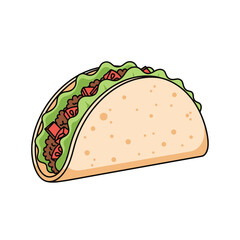 Taco Illustration – Mexican Street Food Vector Drawing