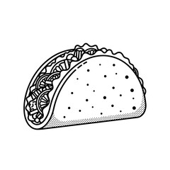 Taco Illustration – Mexican Street Food Vector Drawing
