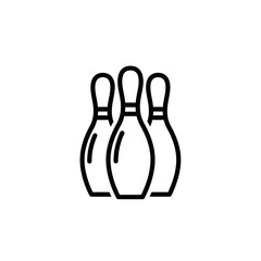 Bowling Pins Icon – Sports and Entertainment Game Vector Illustration