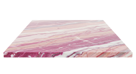 Pink and white marbled slab isolated on transparent background