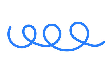 Obraz premium Curved blue spiral line design isolated on transparent background