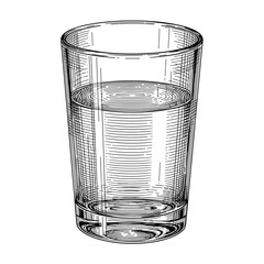 Glass filled with water 