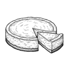 Detailed engraving,  of a bread loaf with a textured surface  