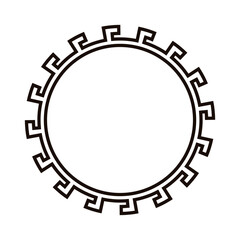 Intricate greek circle frame featuring a classic meander pattern, ideal for decorative design projects.