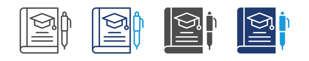 thesis icon set multiple style