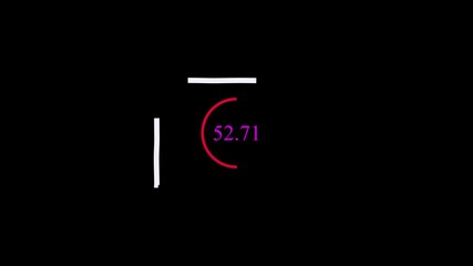 Glowing abstract digital petrol pump icon on black background animation