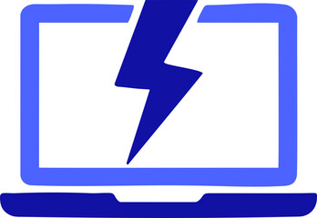 Dynamic laptop icon symbolizing innovation and powerful digital technology solutions for modern business growth and connectivity