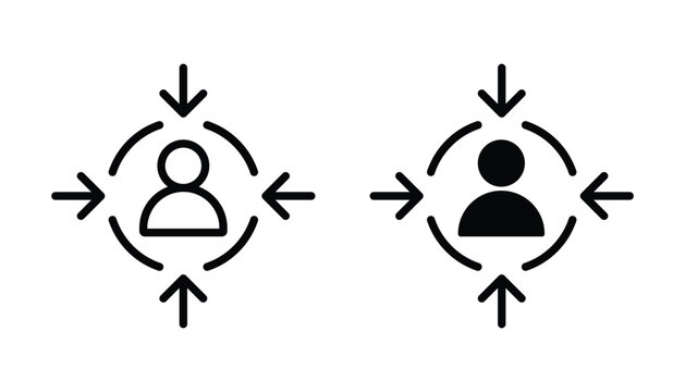 Customer centricity icon. Focus on client icon. Vector illustration