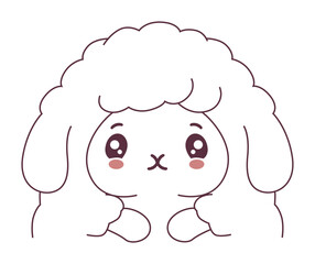 Charming cartoon lamb featuring fluffy wool and cute eyes. perfect for kids’ decor and designs.
