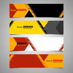 Warning Striped Banner Set, Modern geometric warning banner. Hazard warning. Hazard area sign.
