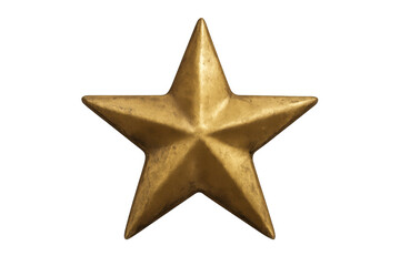 Obraz premium Golden five-pointed star award symbol on transparent background representing success and excellence