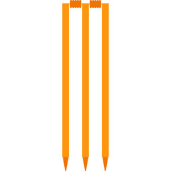 Orange Cricket Wicket With Three Stumps And Two Bails Isolated On A White Background Sports Equipment Graphic Design