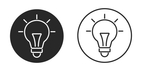 electricity bulb line icon set