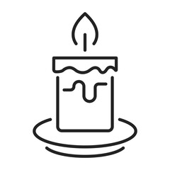 burning candle line web icon