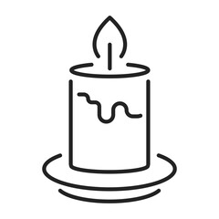 burning candle line web icon
