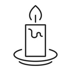 burning candle line web icon