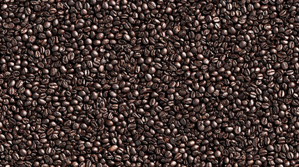 Quality dark roasted coffee beans in a seamless pattern design