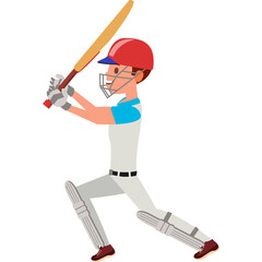 Obraz premium Pixel Art Cricket Player Ready to Hit Ball Wearing Helmet and Pads During a Match