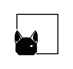 Fototapeta premium Geometric abstract of a cats face with simple shapes and dramatic contrast