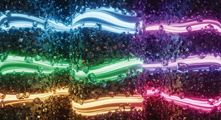 Abstract blobs with horizontal stripes ar