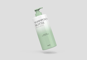 Floating Shampoo Bottle Mockup