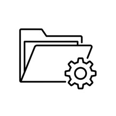 Folder Settings Icon — File Management Configuration Symbol Vector