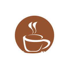Monoline Coffee Break Logo Template