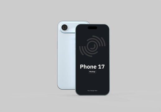 Dual Smartphone Mockup Front & Back View