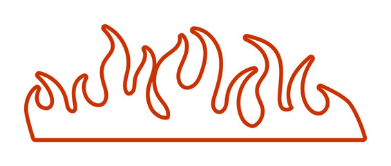 Minimalist red flame design on white background, ideal for creative and decorative projects.
